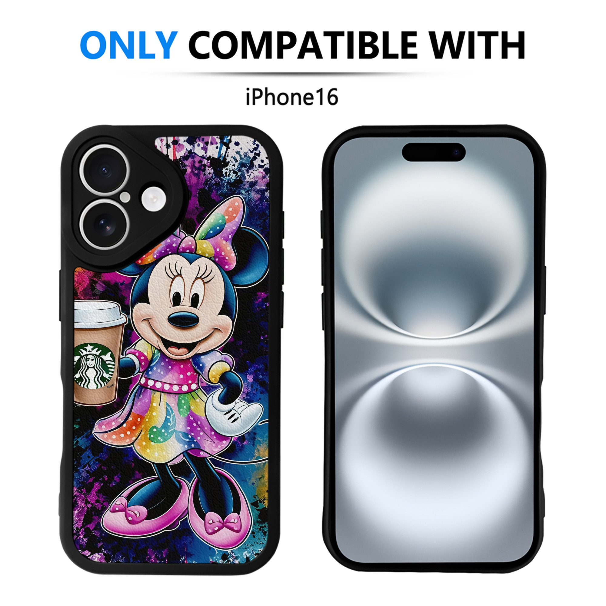 （画像用） ミッキーマウス Mickey Mouse 【iPhone 16シリーズ対応】シリコンスマホケース（レザー調） 材質：シリコン